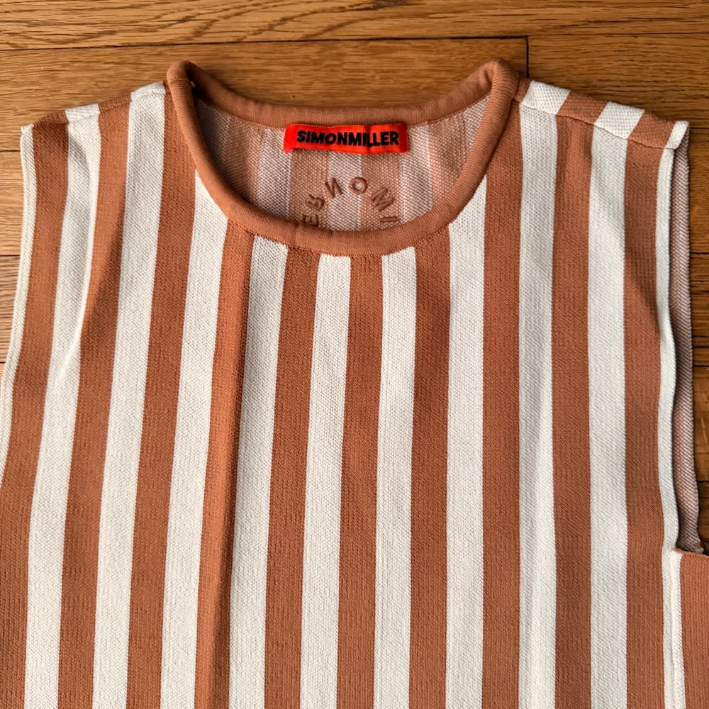 Simon Miller Cream and Brown Striped Knit Jumpsuit - Picture 4 of 10